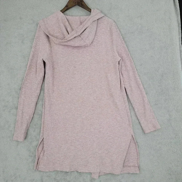 Code Mode Womens Rose Pink Hooded Cardigan Sweater M Cotton Polyester Blend 5PT - Picture 2 of 7